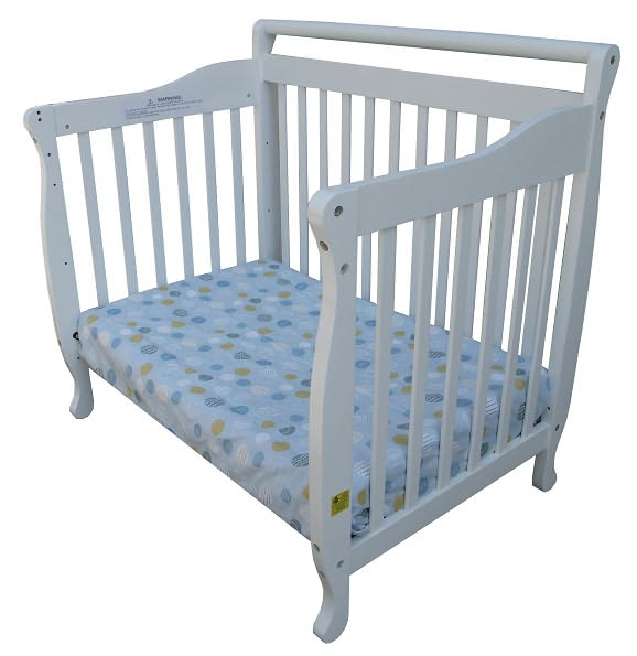 3-in-1 Portable Convertible Crib in White