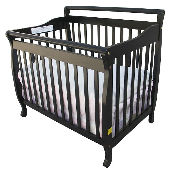 3-in-1 Portable Convertible Crib in Black