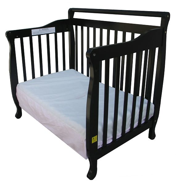 3-in-1 Portable Convertible Crib in Black