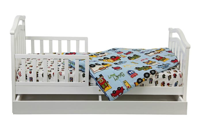 Elora Toddler Bed with Storage Drawer in White