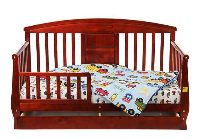 Deluxe Toddler Day Bed with Storage Drawer in Cherry