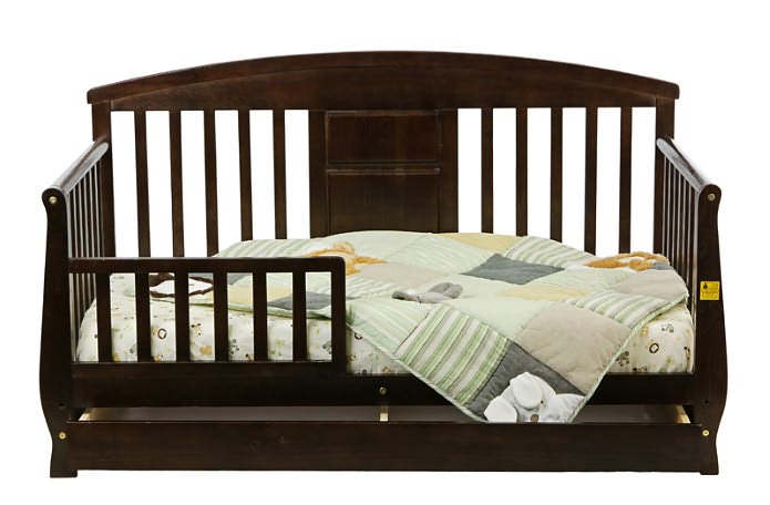 Deluxe Toddler Day Bed with Storage Drawer in Espresso