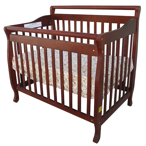 3-in-1 Portable Convertible Crib in Cherry