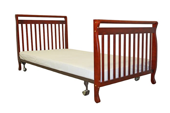 3-in-1 Portable Convertible Crib in Cherry