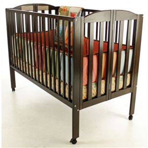 Full Size 2-in-1 Folding Crib in Espresso