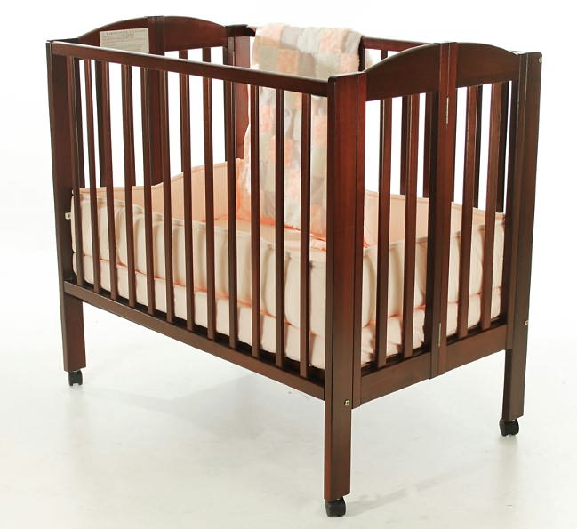 Dream On Me 2-in-1 Portable Folding Crib In Cherry