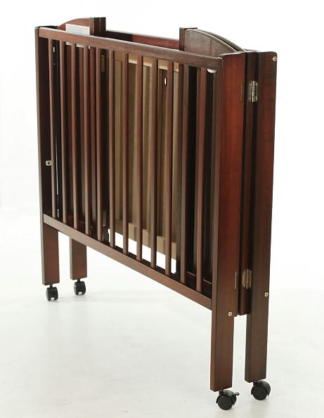 Dream On Me 2-in-1 Portable Folding Crib In Cherry