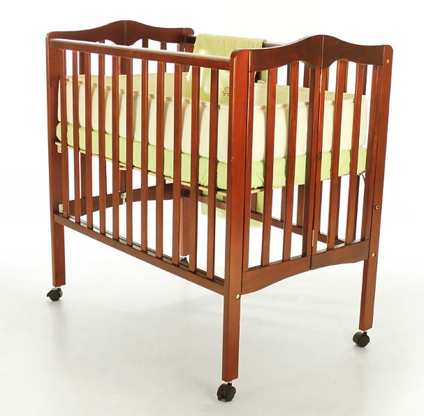 Dream On Me 2-in-1 Lightweight Folding Portable Crib In Cherry