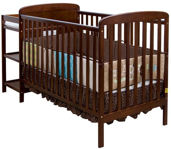 Dream On Me, 2 in 1 Full Size Crib and Changing Table Combo, Espresso
