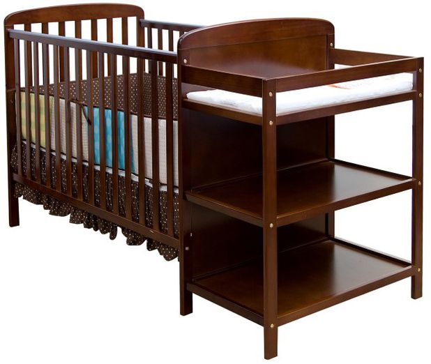 Dream On Me, 2 in 1 Full Size Crib and Changing Table Combo, Espresso