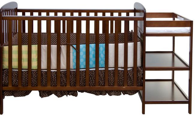 Dream On Me, 2 in 1 Full Size Crib and Changing Table Combo, Espresso