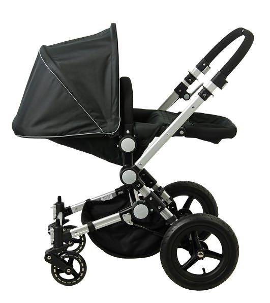 Multi Terrain Stroller and Bassinet in Black