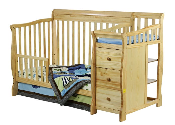 Dream On Me 3 in 1 Brody Convertible Crib with Changer, Natural