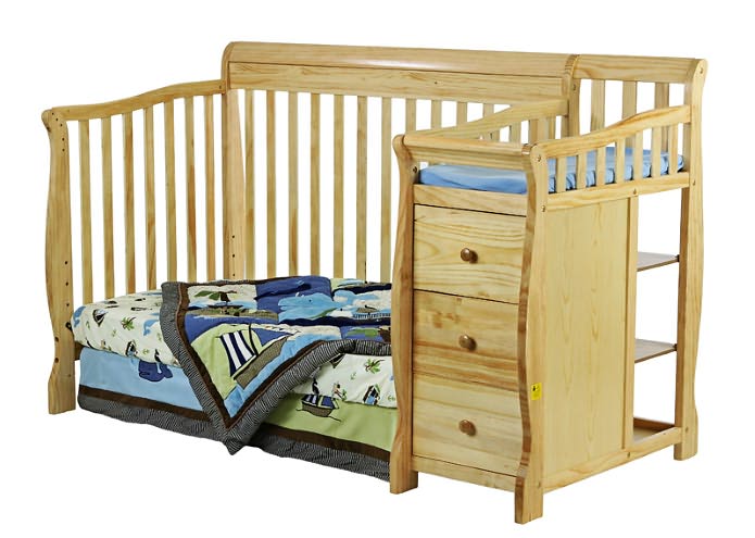 Dream On Me 3 in 1 Brody Convertible Crib with Changer, Natural