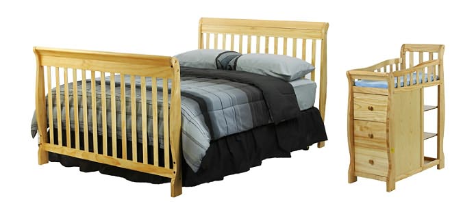 Dream On Me 3 in 1 Brody Convertible Crib with Changer, Natural