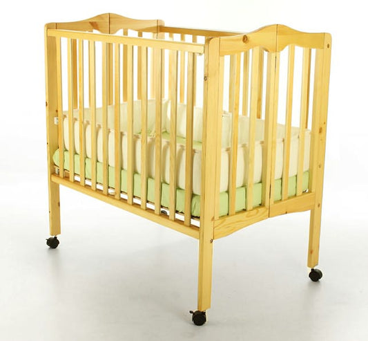2-in-1 Lightweight Portable Folding Crib in Natural