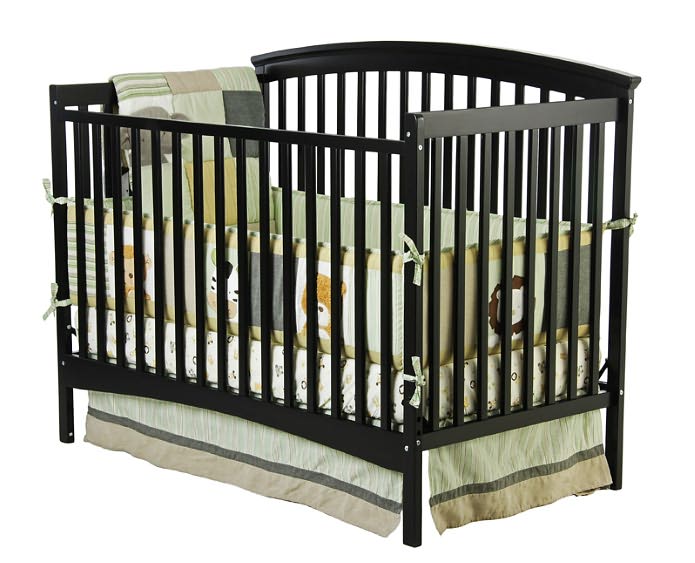 Eden Four in One Convertible Crib in Black