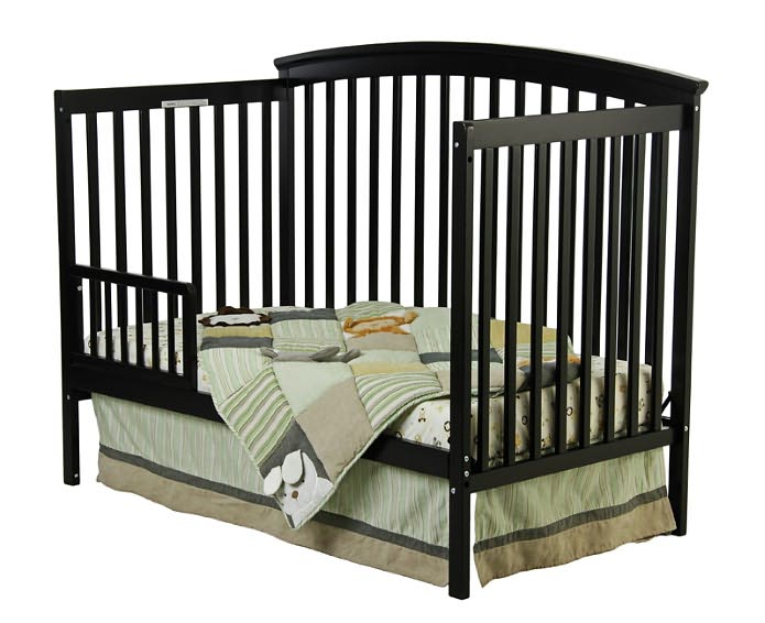 Eden Four in One Convertible Crib in Black