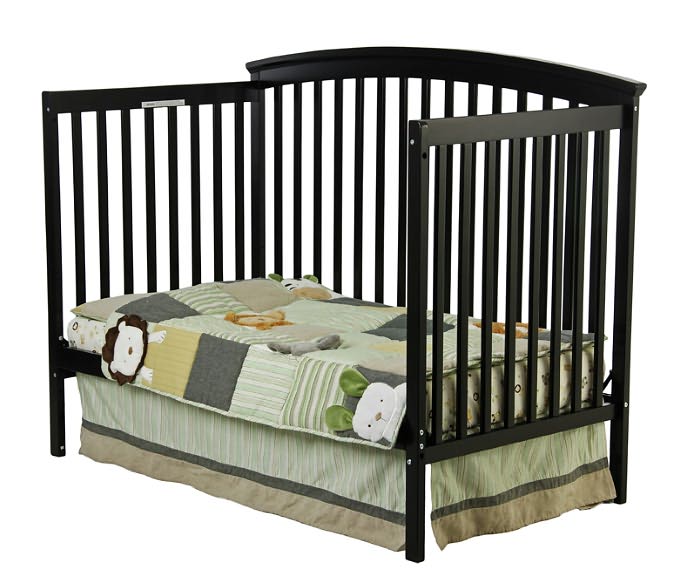 Eden Four in One Convertible Crib in Black