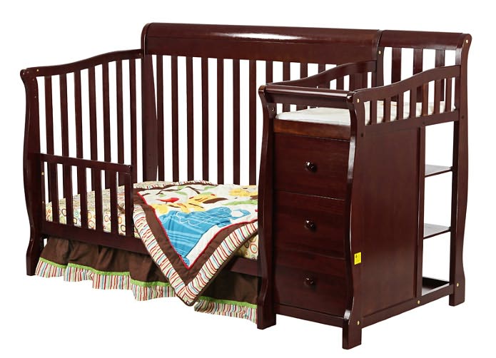 4 in 1 Brody Convertible Crib with Changer in Cherry
