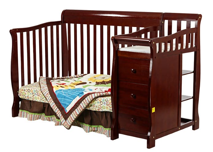 4 in 1 Brody Convertible Crib with Changer in Cherry