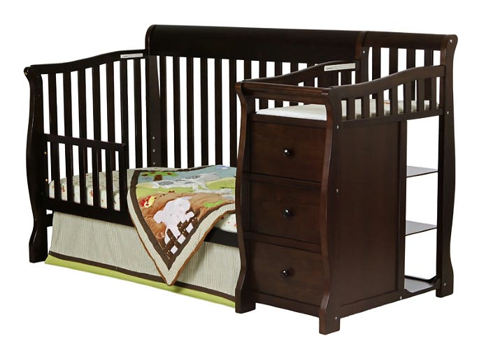 4 in 1 Brody Convertible Crib with Changer in Espresso