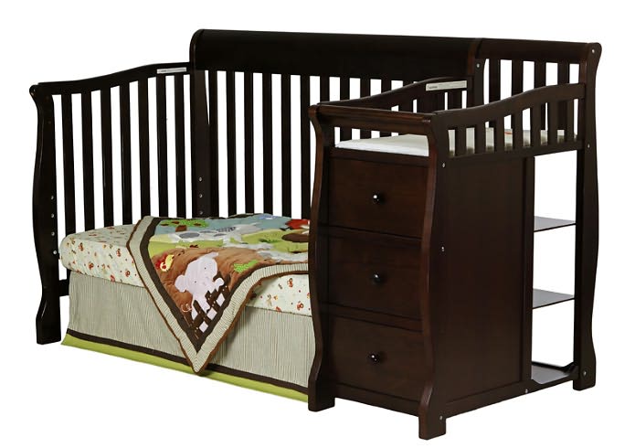 4 in 1 Brody Convertible Crib with Changer in Espresso