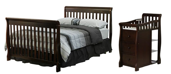 4 in 1 Brody Convertible Crib with Changer in Espresso