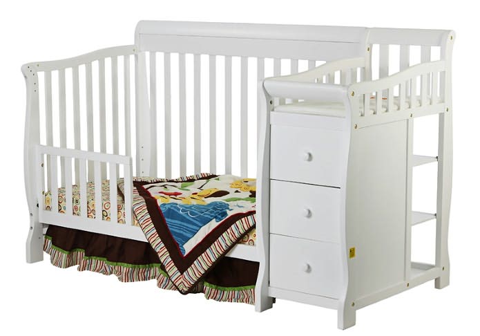 4 in 1 Brody Convertible Crib with Changer in White
