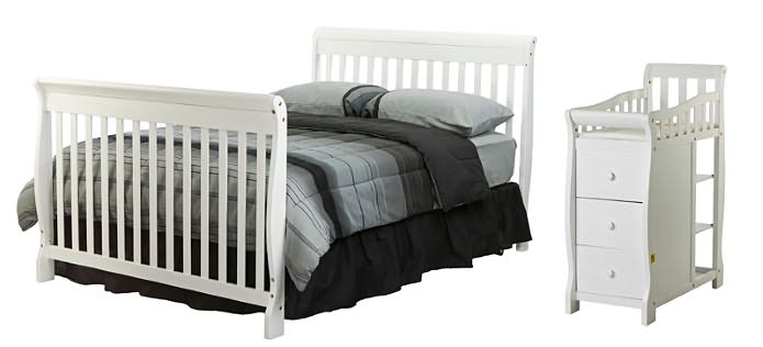 4 in 1 Brody Convertible Crib with Changer in White
