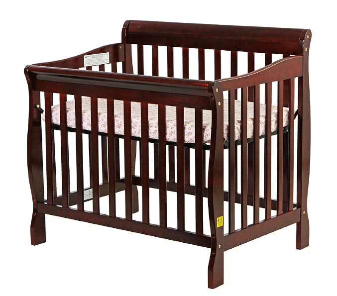 Dream On Me, Aden Convertible 3 in 1 Mini Crib In Cherry