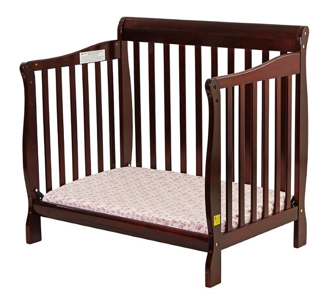 Dream On Me, Aden Convertible 3 in 1 Mini Crib In Cherry