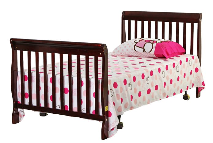 Dream On Me, Aden Convertible 3 in 1 Mini Crib In Cherry