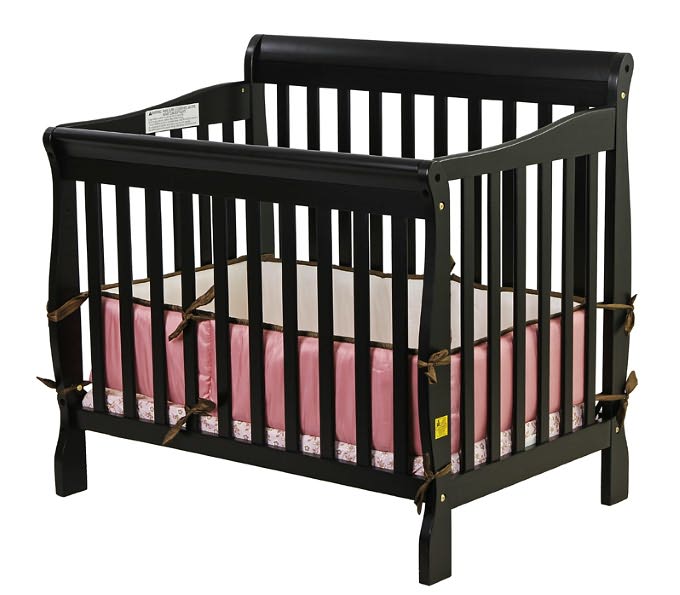 Dream On Me, Aden Convertible 3 in 1 Mini Crib Black