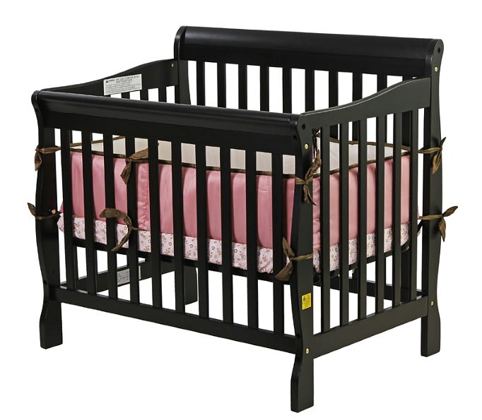 Dream On Me, Aden Convertible 3 in 1 Mini Crib Black