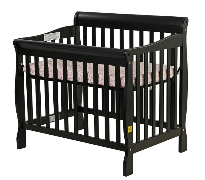 Dream On Me, Aden Convertible 3 in 1 Mini Crib Black