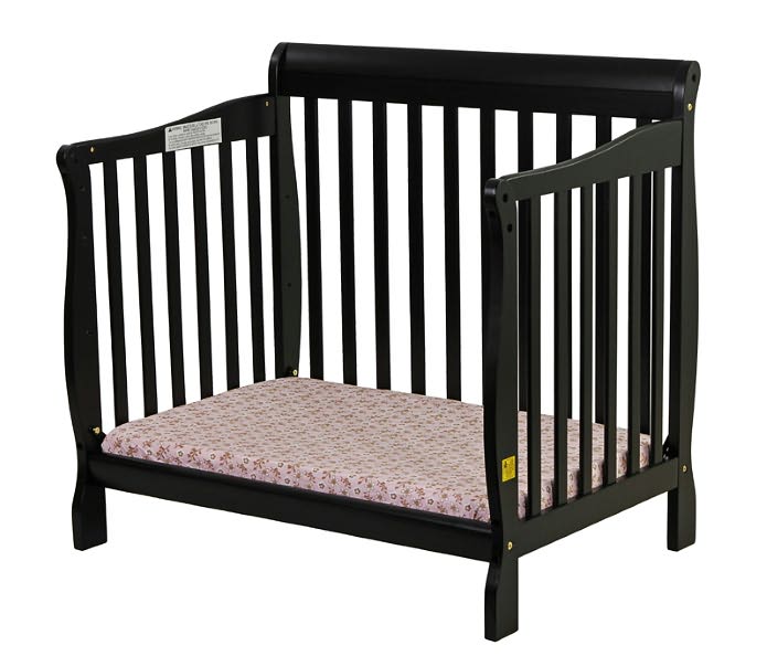 Dream On Me, Aden Convertible 3 in 1 Mini Crib Black