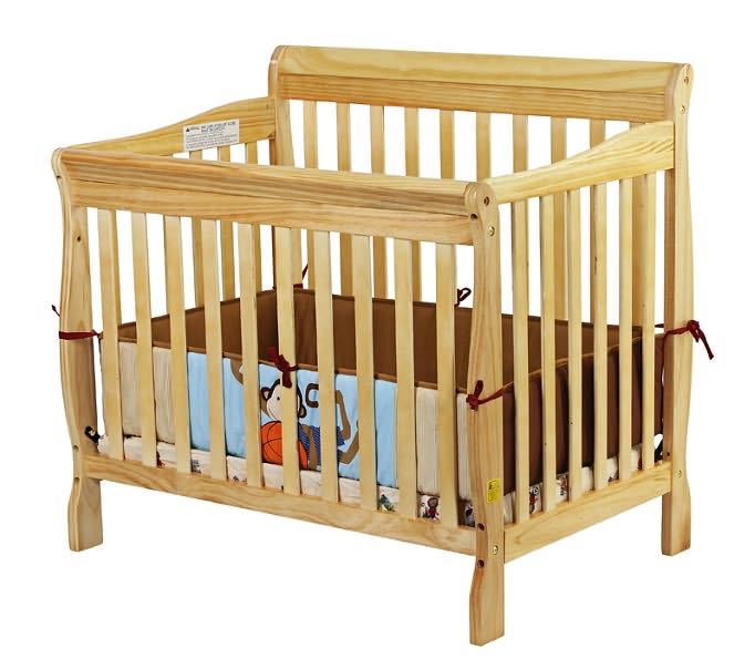 Dream On Me, Aden Convertible 3 in 1 Mini Crib Natural