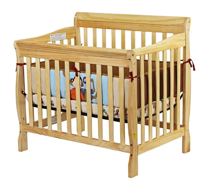Dream On Me, Aden Convertible 3 in 1 Mini Crib Natural