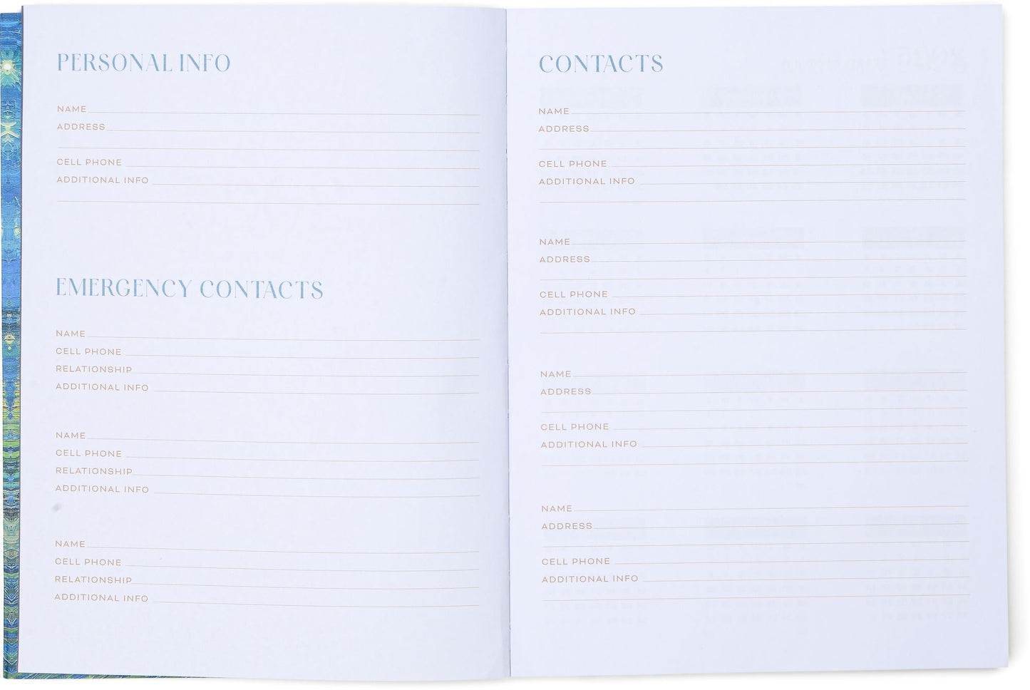 2025 Impressionist 12-Month Weekly Desk Planner