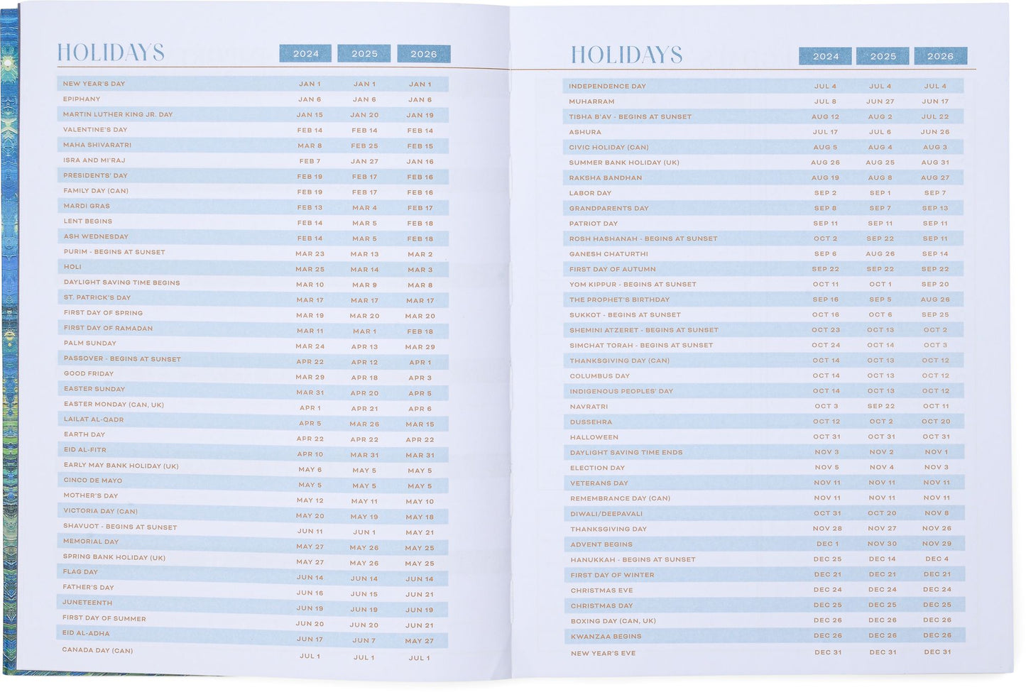 2025 Impressionist 12-Month Weekly Desk Planner