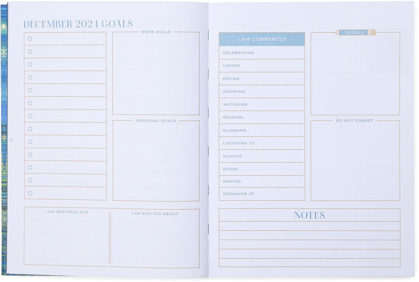 2025 Impressionist 12-Month Weekly Desk Planner