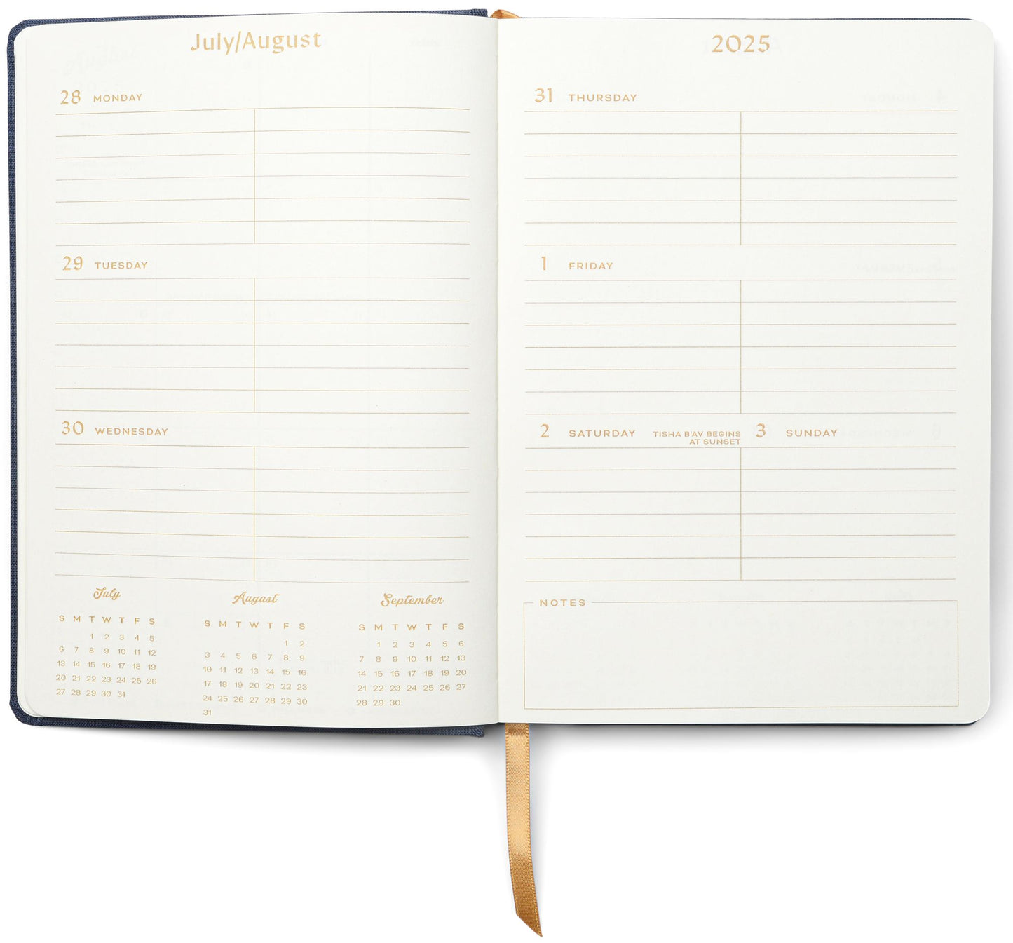 2025-2026 A Dopo Moon Phases Embroidered Hardcover Weekly Planner