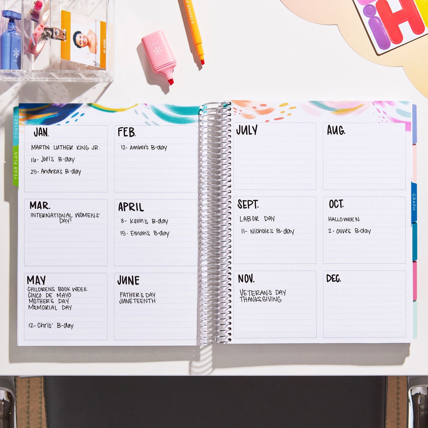 Undated Teacher Lesson Planner Prisma Stripes