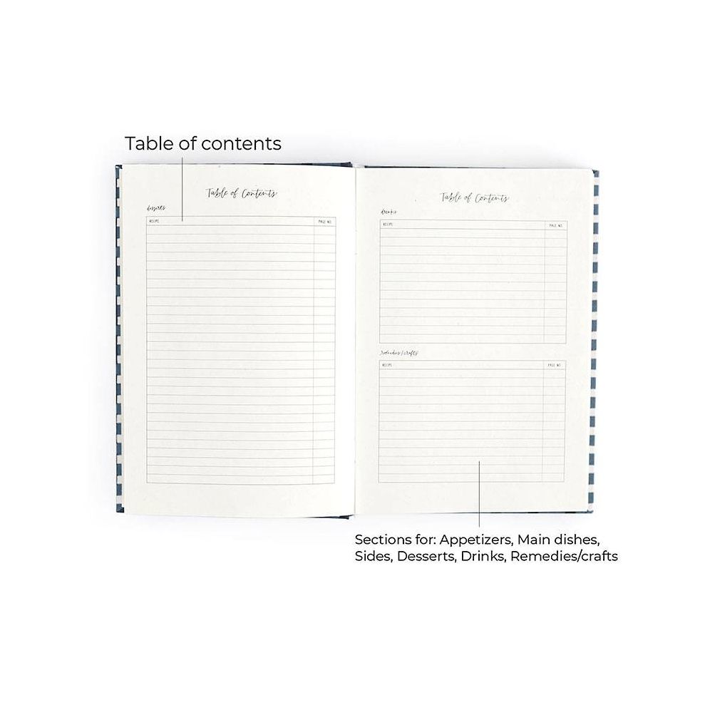 Navy Gingham Heirloom Recipe Book
