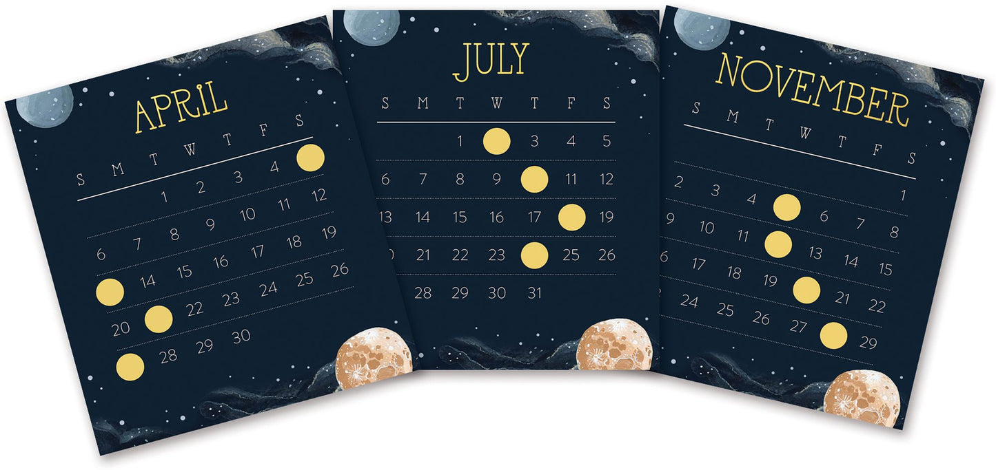2025 Moon Phases Scratch & Reveal Desk Calendar