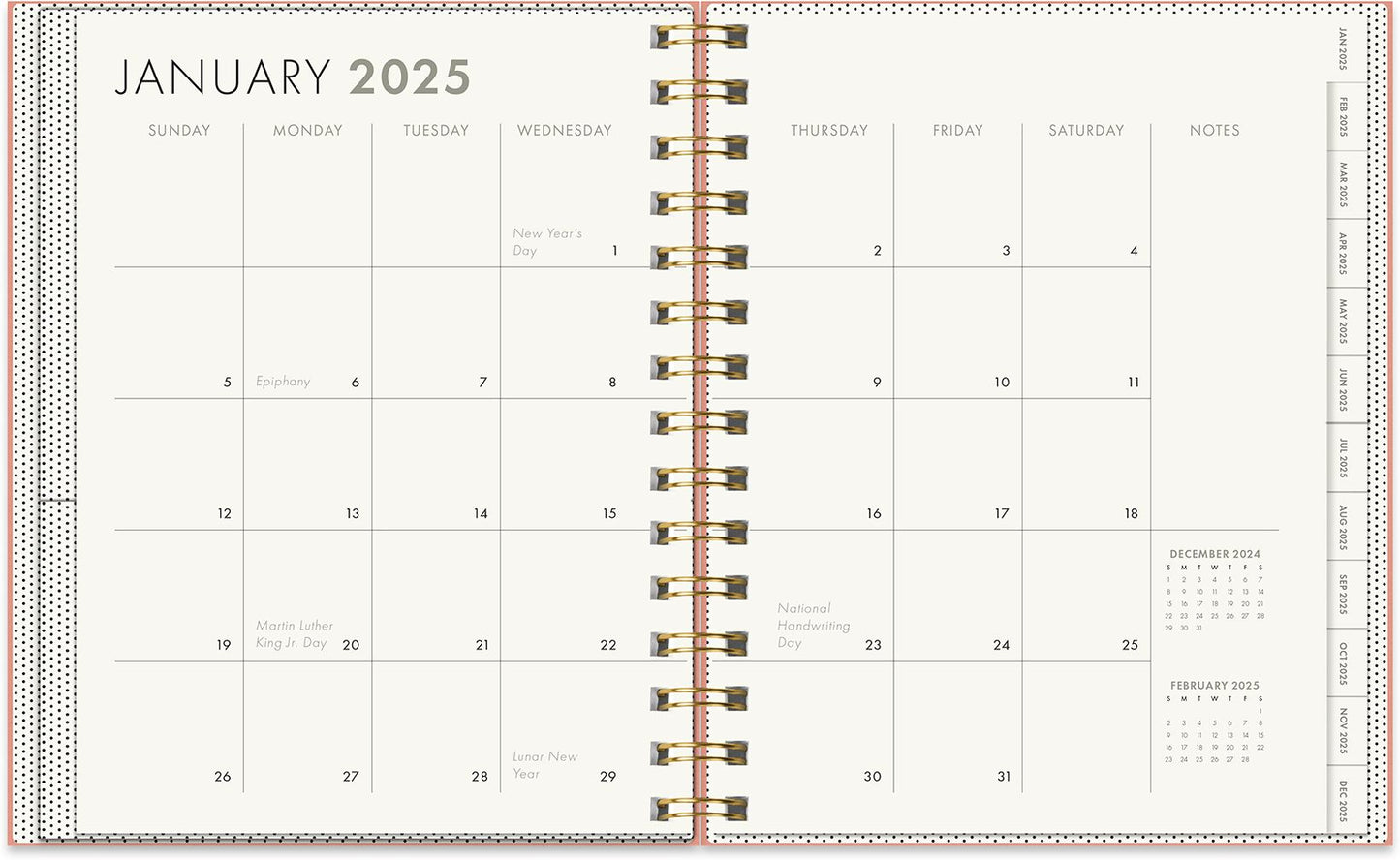 2025 Paper Source Guava Chicago Ave Medium Weekly Spiral Planner