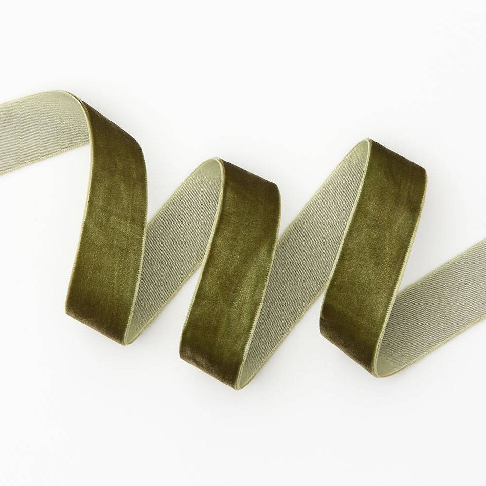Dusty Dark Green Velvet Ribbon