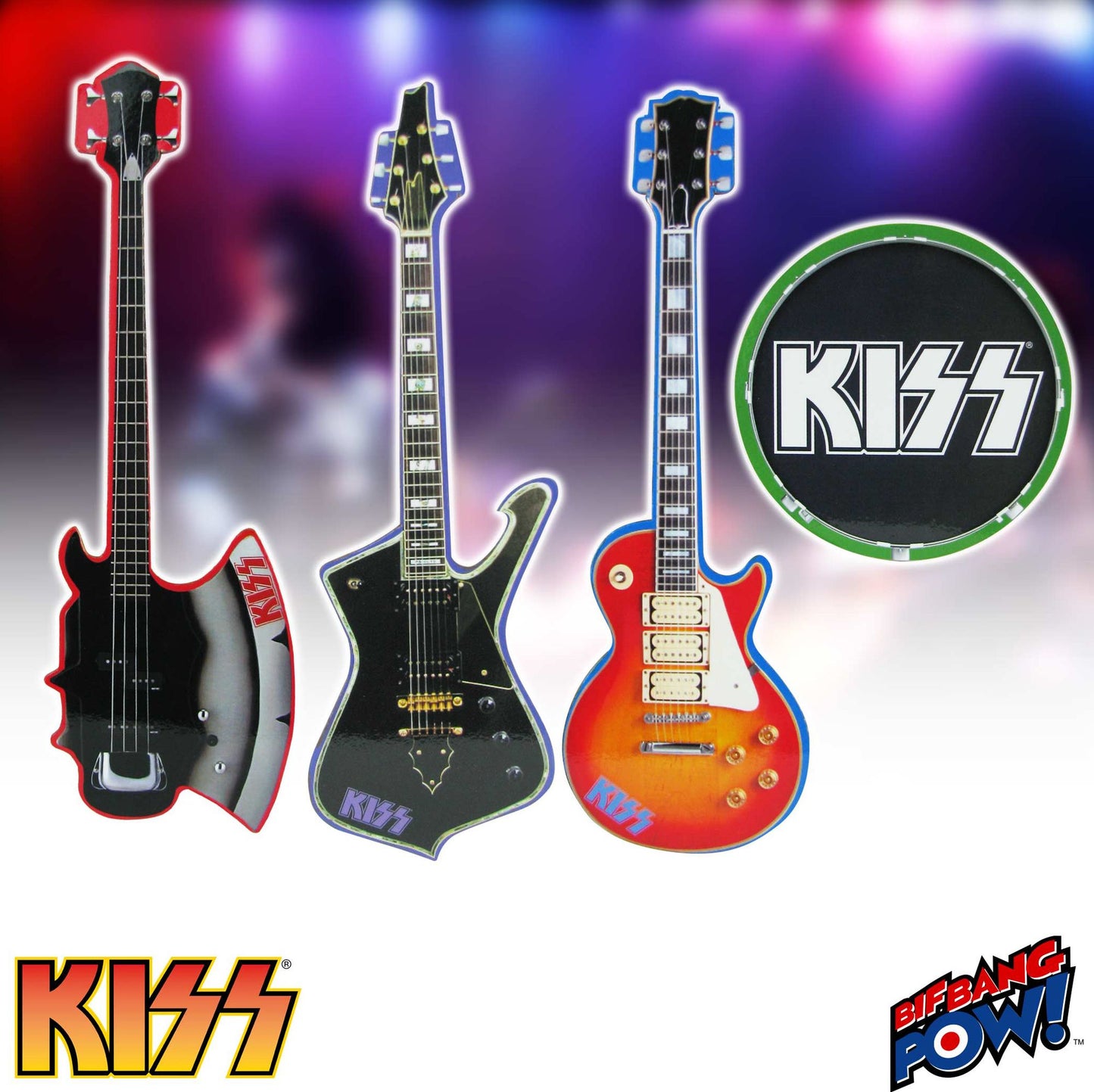 KISS Musical Instrument Shaped Coasters Set of 4