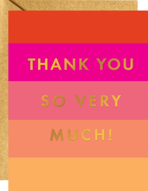 Color Block Thank You Note Cards Set of 8